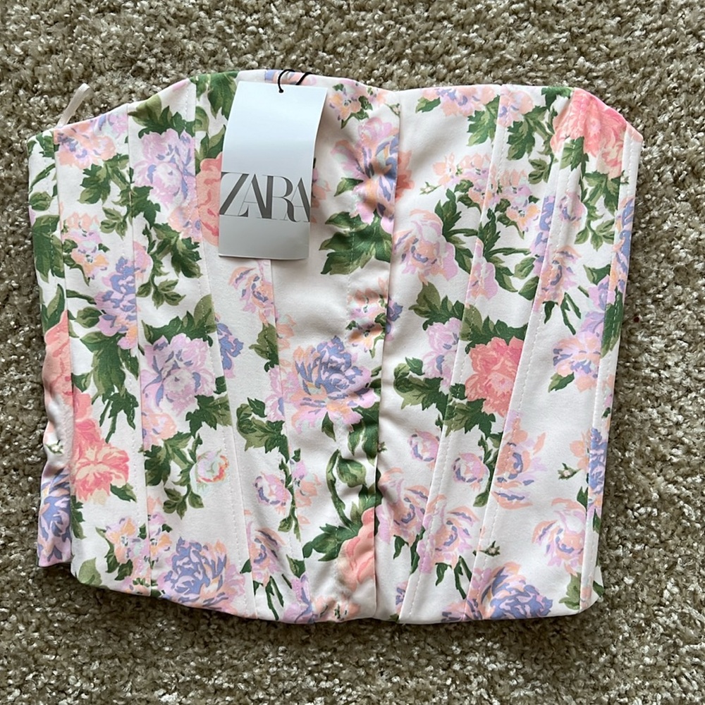 Zara Floral corset top